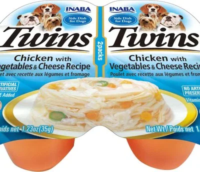 Inaba Grain Free Twins Chicken With Vegetable & Cheese Recipe Treat For Dogs 70g