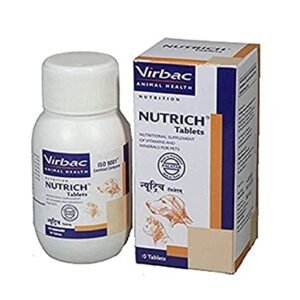 Virbac Nutrich Tablets 60 Pieces Minerals and Vitamins Supplement for Dog & Cat, 60 Tablets