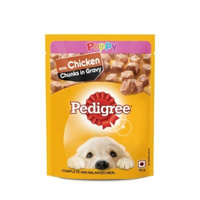 Pedigree Puppy Wet Dog Food Complete and Balanced Meal with Chicken Chunks in Gravy 70gm