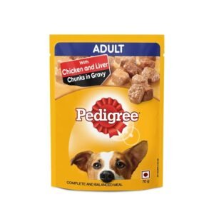 Pedigree Adult Chicken &  Liver Chunks in Gravy Wet Dog Food 70gm