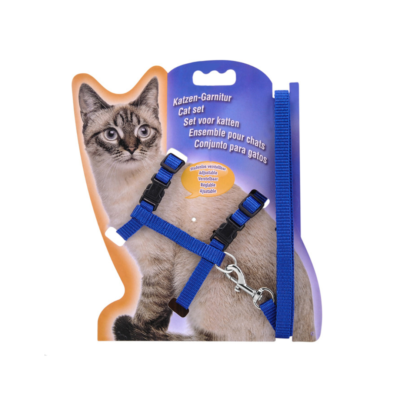 High Quality Nylon Solid Color Cat Leash Set and Chest Harness