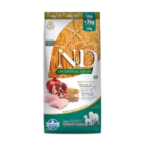 Farmina N&D Ancestral Grain - Selection - Chicken and Pomegranate - Dog Dry Food - Adult Medium Maxi Breed