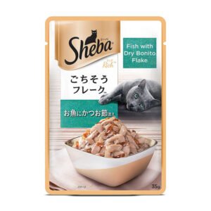 Sheba Premium Fish with Dry Bonito Flake Wet Cat Food 35gm