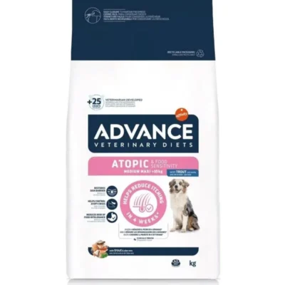 AFFINITY ADVANCE ATOPIC MEDIUM AND MAXI +10KG VETERINARY DRY DOG FOOD 12KG