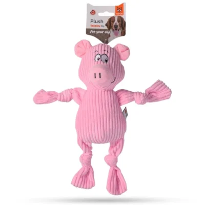 Fofos Fluffy Squeaky Pink Pig Plush Toys For Dog