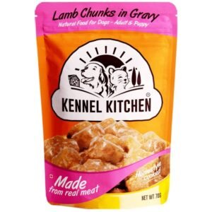 Kennel Kitchen Lamb Chunks in Gravy Puppy & Adult Wet Dog Food 80gm