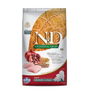 Farmina N&D Ancestral Grain Chicken and Pomegranate Dog Dry Food Puppy Medium & Maxi Breed