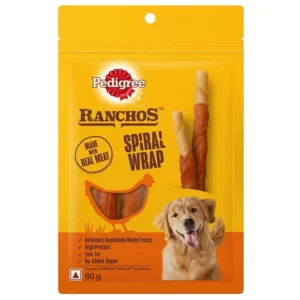 Pedigree Ranchos Spiral Wrap Chicken & Smokey Lamb Dog Treats 60gm