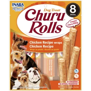 INABA Churu Roll Chicken Recipe Wraps Chicken Recipe Dog Treats 96gm