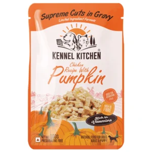 Kennel Kitchen Supreme Cuts in Gravy -Chicken Recipe with Pumpkin Dog Wet Food for Adults & Puppies 100gm