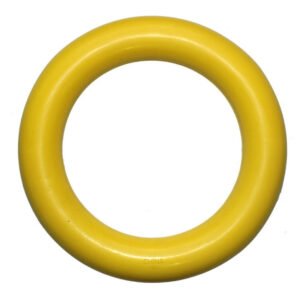 High Quality Circle Style Dog Pet Chew Toy Tough Rubber Ring For Powerful Chewers Yellow