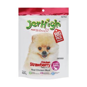 JerHigh Strawberry Stick Dog Treats with Real Chicken Meat 420g