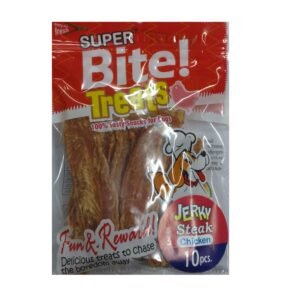 Super Bite Jerky Steak Chicken 10 pcs Dog Treat