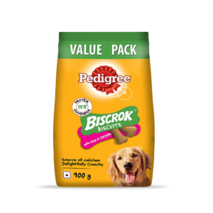 Pedigree All Life Stages Biscrok Biscuits (Above 4 Months), Milk and Chicken Flavor, 900g