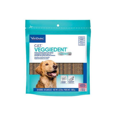 Virbac Veggiedent Oral Hygiene Large Dog Chew, 490 g