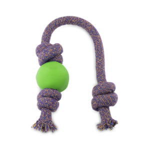 Beco Pets Natural Rubber Ball On A Rope Dog Toy- Green