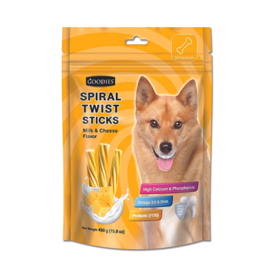 Goodies Spiral Twist Sticks Milk & Cheese Flavor 450 Gm