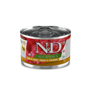 FARMINA N&D Quinoa Dog Wet Food, Grain-Free, Adult Mini Breed, 140-gm, Quail and Coconut