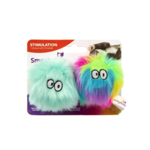 SmartyKat Fuzzy Friends Plush Ball Cat Toys, 2 count