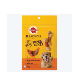 Pedigree Ranchos Super Bones Chicken And Milky Dog Treat - 70 gm