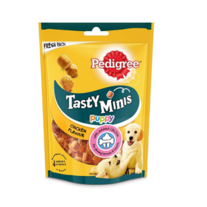 Pedigree Tasty Minis Cubes Puppy Dog Treat, Chicken Flavour - 125g