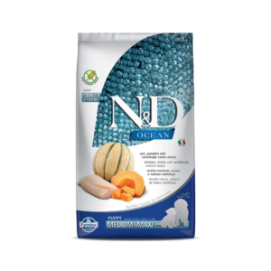 Farmina N&D Ocean – COD Pumpkin & Cantaloupe Melon - Grain Free - Dog Dry Food - Puppy – Medium Maxi Breed