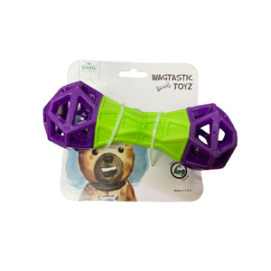 Basil Dumbbell With Hole Rubber Chew Dog Toy