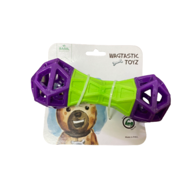 Basil Dumbbell With Hole Rubber Chew Dog Toy