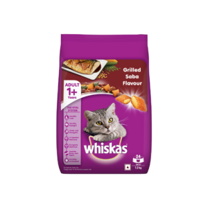 Whiskas Dry Cat Food for Adult Cats (1+ Years), Grilled Saba Flavour