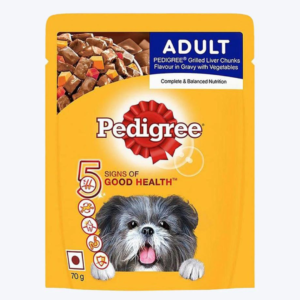 Pedigree Grilled Liver Chunks with Vegetables Gravy Adult Wet Dog Food - 70 g