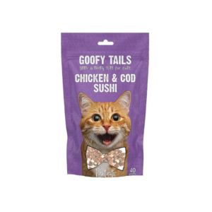 Goofy Tails Chicken & COD Sushi Treats  For Cats And kittens  - 40G