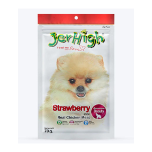 JerHigh Strawberry Stick Dog Treats with Real Chicken Meat 100gm
