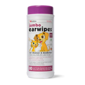 Jumbo Dog & Cat Ear Wipes, 80 pc Count