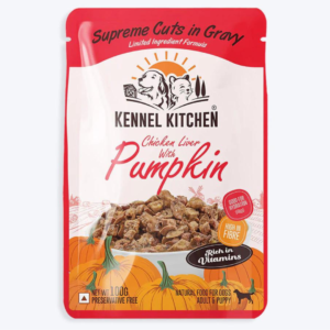 Kennel Kitchen Chicken Liver with Pumpkin Supreme Cuts In Gravy Wet Dog Food - 100 g