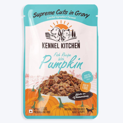 Kennel Kitchen Fish with Pumpkin Supreme Cuts In Gravy Wet Dog Food - 100 g