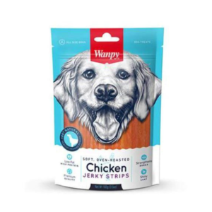 Wanpy Oven Roasted Chicken Jerky Strips– Dog Treats 100gm