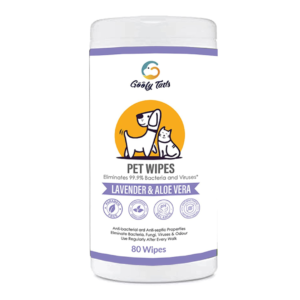 Goofy Tails Pet Wipes for Dogs,Cats and Puppies (80 Wipes) | Antibacterial and Antiseptic Grooming Wipes | Lavender & Aloe Vera Moisturizing Wipes