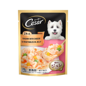 Cesar Adult Wet Dog Food, Sasami with Cheese & Vegetables in Jelly, 70gm
