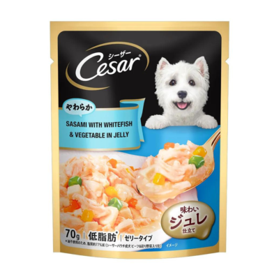 Cesar Adult Wet Dog Food, Sasami with Whitefish & Vegetables in Jelly, 70gm