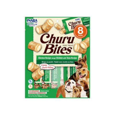Inaba Churu Bites Creamy Chicken Recipe Wrap Chicken with Tuna Recipe Grain Free Treat For Dogs 96g