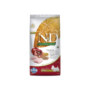 Farmina N&D Ancestral Grain Dry Dog Food Adult Mini Breed, Chicken and Pomegranate