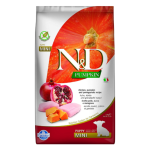 Farmina N& D Pumpkin, Grain Free, Dry Dog Food, Puppy Mini Breed, Chicken &  Pomegranate