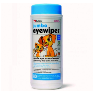 Petkin Jumbo Eyewipes 80pc for dogs and cats
