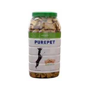 Purepet 100% Vegeterian Biscuit, Dog Treats For All Life Stages, Vegetable Flavor - Jar, 905g