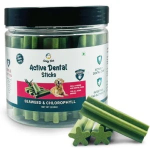 Goofy Tails Active Dental Sticks | Dog Treats Vegetarian | Dental Sticks for Dogs (Seaweed) 220gm