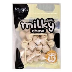 Dogaholic Milky Chews Knotted Bone Dog Treat (15 Pieces)