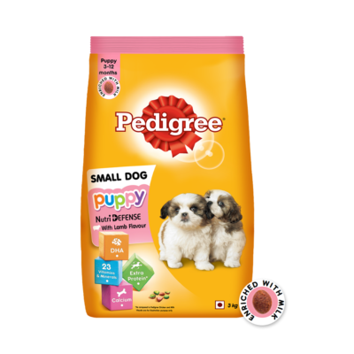 Pedigree Puppy Small Dog Dry Food, Lamb & Milk Flavour